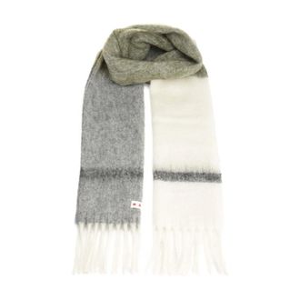 Marni Winter Scarves, female, Multicolor, Size: ONE SIZE Green Alpaca Mohair Scarf