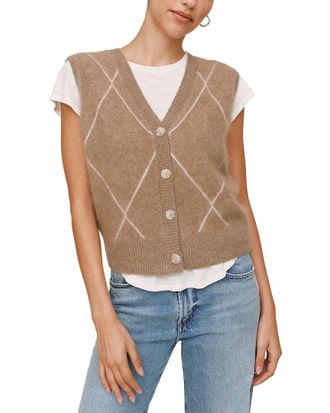 Bella Dahl Argyle Wool-Blend Vest