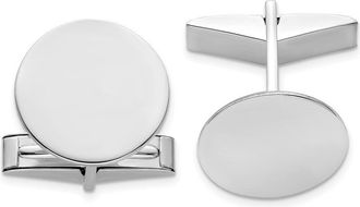 Diamond2Deal 14K White Gold Mens Circular Cuff Links