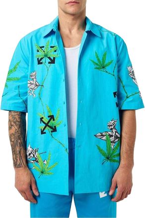 Off-white Off White Herenoverhemd Virgil met relaxte pasvorm (Blauw)