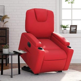 vidaXL Vidaxl - Sill&oacute;n Elevable El&eacute;ctrico Cuero Artificial Rojo