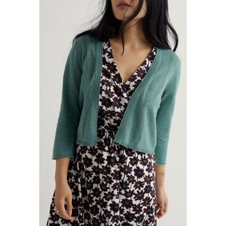 Seasalt Cornwall Vanessa Open Front Organic Cotton Crop Cardigan in Sardine at Nordstrom, Size 10