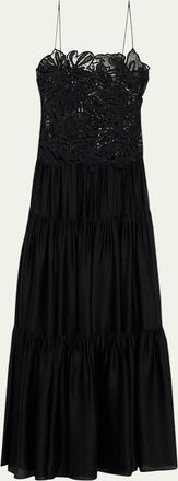 Ulla Johnson Celestia Embroidered Sleeveless Silk Gown