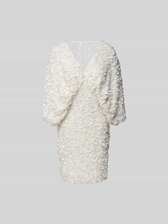 Rotate Knielanges Kleid mit Paillettenbesatz in Weiss, Gr&ouml;&szlig;e 34