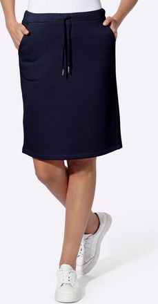 Heine Schlupfrock HEINE, Damen, Gr. 34, marine, 82% Baumwolle, 18% Polyester, unifarben, kurz, R&ouml;cke Schlupfrock