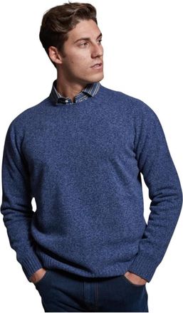 Altea Melange Hamer Mouw Crewneck Shirt - Heren - Ronde hals truien - Blauw - M - Truien & Vesten