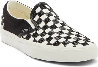 Vans Classic Slip-On Sneaker in Beaded Checkerboard at Nordstrom, Size 6.5