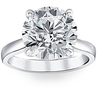 Pompeii3 3 Ct Diamond Solitaire Lab Grown Engagement Ring in 14k White Gold
