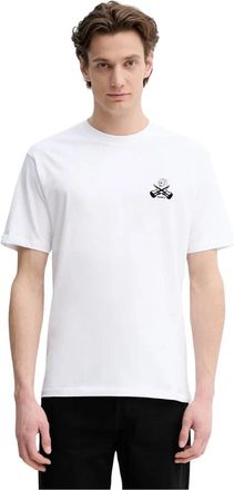 The Kooples T-shirt met schedeldetail - Heren - T-shirts - Wit - S - Katoen - Tops