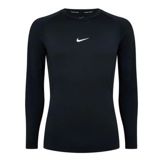 Nike Heren Pro Core Langsleeve T-Shirt (Zwart)