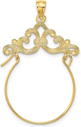 Diamond2Deal 10k Yellow Gold Scroll Framed Charm Holder