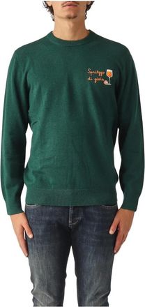 MC2 Saint Barth Truien & Vesten, Heren, Groen, S, Wol, Heron Light Crewneck Sweater