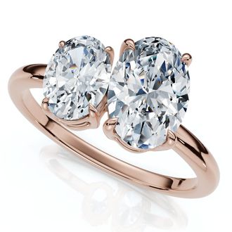 Pompeii3 1 1/2Ct Oval Toi et Moi Diamond Ring 14k Gold or Pt Lab Grown
