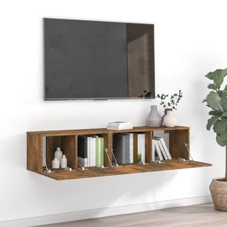 vidaXL Vidaxl - Set De Muebles De Tv 2 Pzas Madera Contrachapada Roble Ahumado