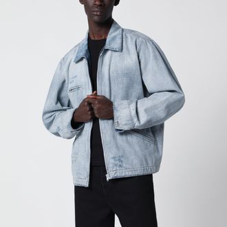 Maison Margiela Giacca con zip blu slavata in denim