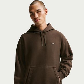 Nike Mens Solo Swoosh Pullover Hoodie in Brown | HV1082-212