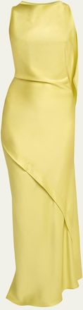 Victoria Beckham Sleeveless Draped Satin Gown