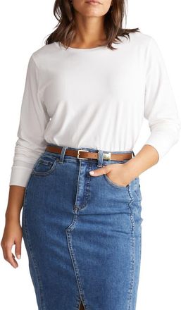 Universal Standard T Rex Long Sleeve Tee in White at Nordstrom, Size Xl
