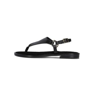Notre-V Schoenen, Dames, Zwart, 40 EU, Leer, Platte sandalen