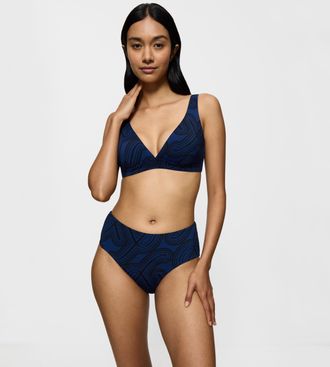 Triumph Bikini-Hose TRIUMPH Flex Smart Summer Maxi pt EX, Damen, Gr. L, N-Gr, blau, Microfaser, Obermaterial: 69% Polyamid, 31% Elasthan, Badehosen Bikini-Hos