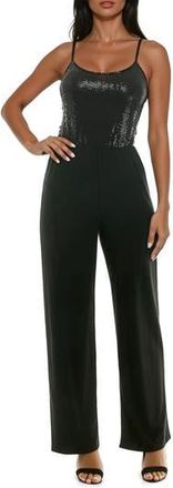 Bebe Disco Dot Jumpsuit in Black at Nordstrom Rack, Size X-Large