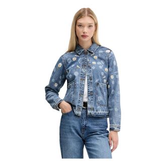 Desigual Jassen, Dames, Blauw, S, Denim, Daisy Denim Jacket
