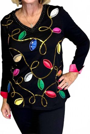 Berek Christmas Lights Top In Black