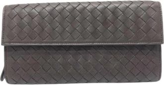 Bottega Veneta Pre-owned Stoffen Portemonnee - Dames - Vintage Accessoires - Bruin - ONE Size - Vintage
