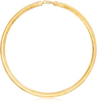 Ross-Simons Italian 8mm 18kt Gold Over Sterling Omega Necklace