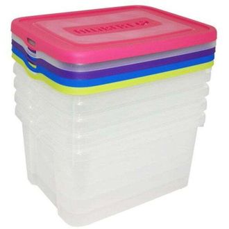 Curver Curver - Juego De 5 Cajas De Almacenamiento De Polipropileno L.44,8 X P.34,5 X H.22,5 Cm, 25 L