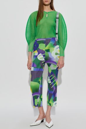 Pleats Please Issey Miyake Pleated Trousers, Womens, Multicolour