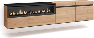 Skraut Home Skraut Home - Mueble Tv, Televisi&oacute;n, Muebles De Sal&oacute;n, Almacenaje, 200x45x35cm, Para Tv Hasta 80, Chimenea El&eacute;ctrica, Colgado, Suspendido, Estilo Mode