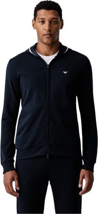 Emporio Armani Zip-through Hoodie - Heren - Vesten met rits - Blauw - L - Katoen - Hoodies & sweatvesten