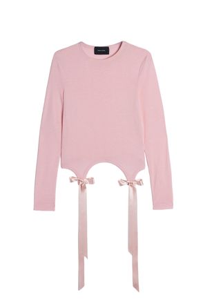 Simone Rocha Pink Bow Tail Easy Decorative T-Shirt