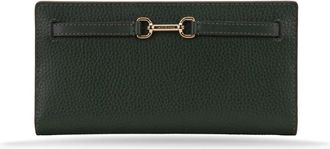Michael Kors Grained Leather Wallet - Dames - Portefeuilles - Groen - ONE Size - Leer - Accessoires