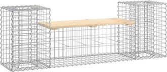 vidaXL Vidaxl - Garden Bench Gabion Design 183x41x60.5 cm Solid Wood Pine