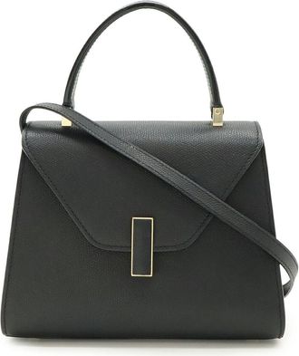 Valextra Mini Iside Leather Handbag Black