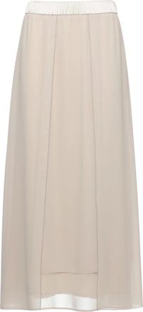 PESERICO Rokken, Dames, Beige, S, Polyester, Light Crepe Rok
