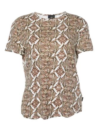 Cavalli abstract-print T-shirt - Brown