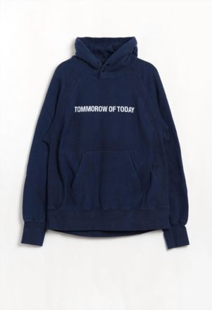 Engineered Garments Mens Printed Raglan Hoodie In Navy