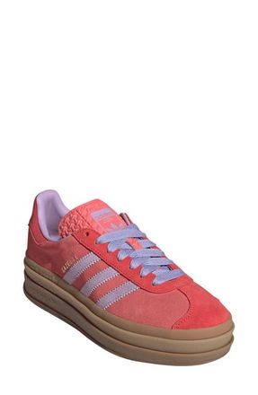 adidas Gazelle Bold Platform Sneaker in Flash Red/Plum/Lucid Red at Nordstrom, Size 10.5