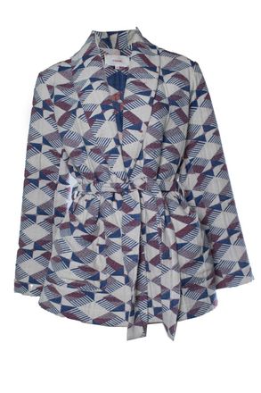 Xirena Xirena, graphic woven wrap coat