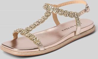Alma En Pena Sandalette mit Strasssteinbesatz in Metallic Beige, Größe 39