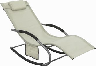 SoBuy Muebles de jardin mecedora silla tumbona de exterior reclinable