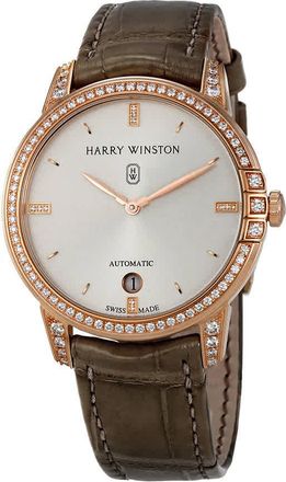 Harry Winston Midnight Automatic 36mm Rose Gold Diamond Mens Watch MIDAHD36RR001