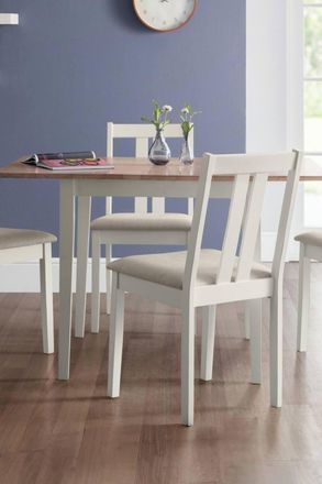 Julian Bowen Rufford Square to Rectangular Extending 4 Seater Dining Table in Ivory