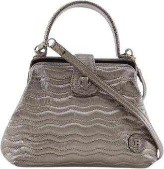 Bally Pre-owned Handbags, female, Gray, Size: ONE SIZE Pre-owned Leather Shoulder Bag