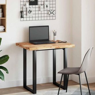 Berkfield Home Desk Top Oil Finished 80x60x4 cm Solid Wood Acacia in Brown | Size: 80 x 60 x 4 cm