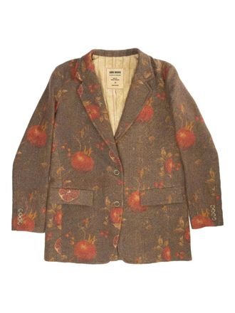 Uma Wang Kali pomegranate-print wool blazer - Brown