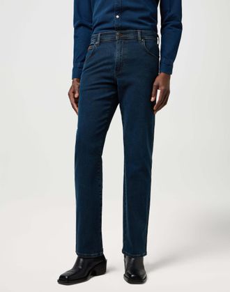Wrangler Straight-Jeans WRANGLER WRANGLER Jeans Texas, Herren, Gr. 32, L&auml;nge 34, blau, Obermaterial: 94% Baumwolle CO. 5% Baumwolle CO recyc.. 1% Elasthan EL.,